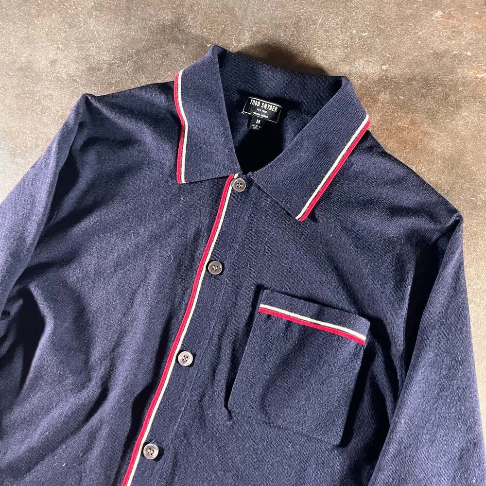 Designer Todd Snyder Itilain merino wool lightweight button up collared shirt M